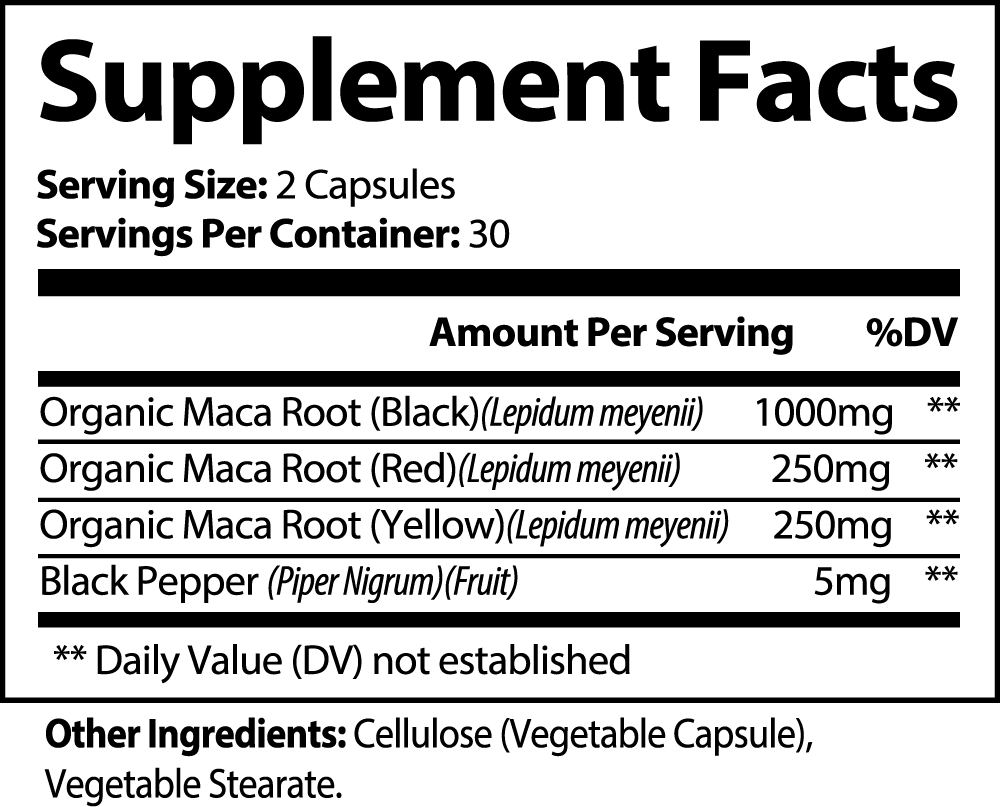 Maca Root capsules